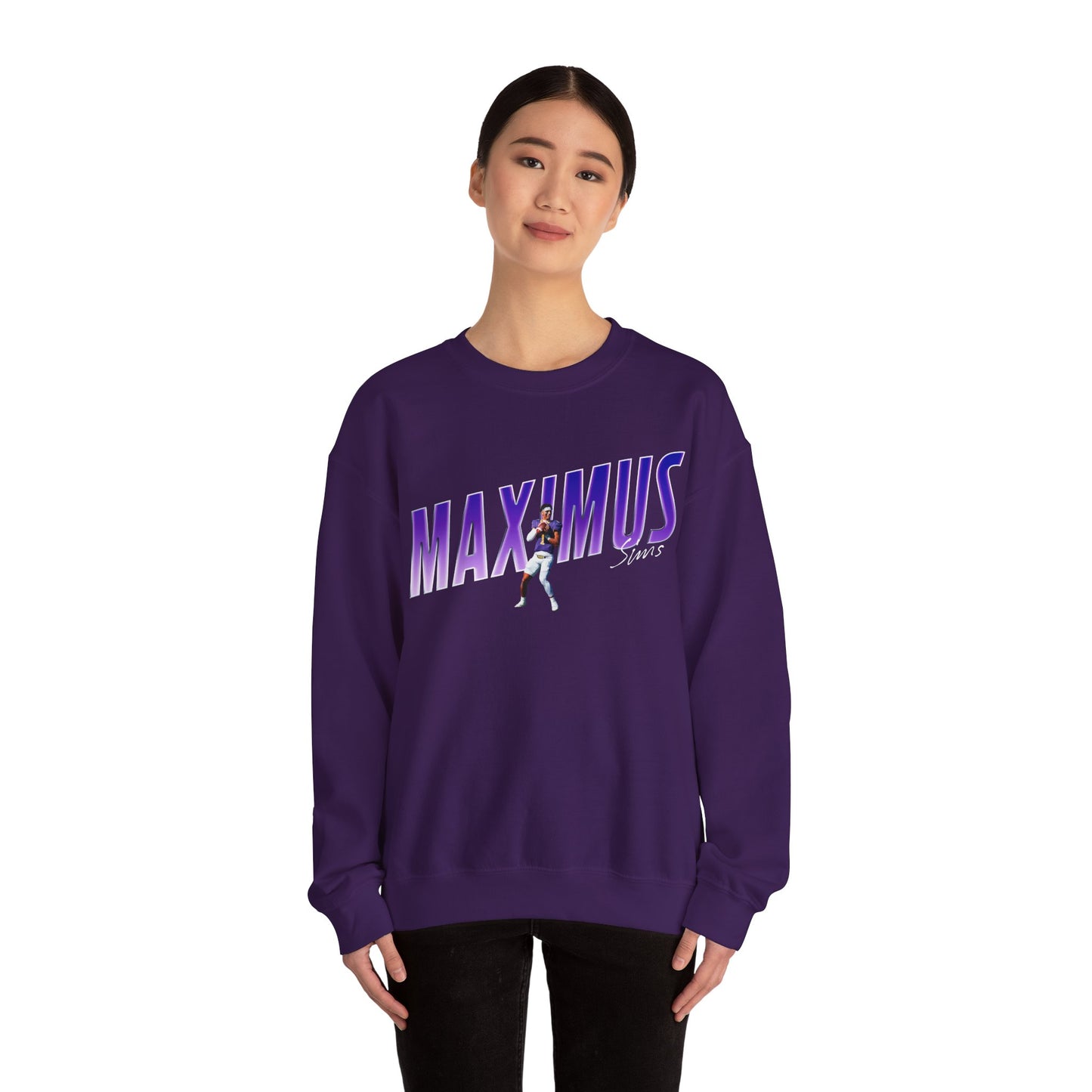 Maximus Sims Cursive Combo Colored Crewneck Sweatshirt