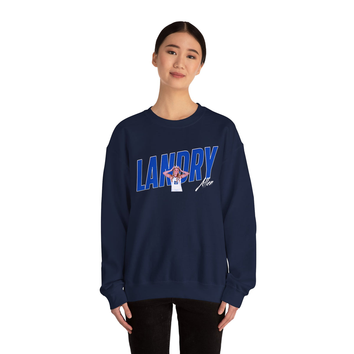 Landry Allen Cursive Combo Colored Crewneck Sweatshirt