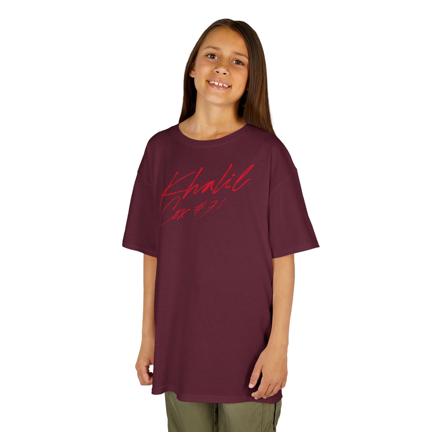Khalil Cox Cursive Name & Number Kids Tee
