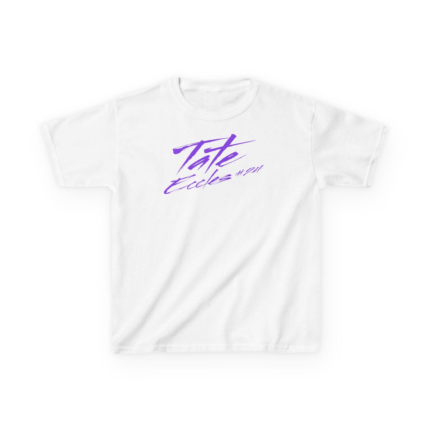 Tate Eccles Cursive Name & Number Kids Tee
