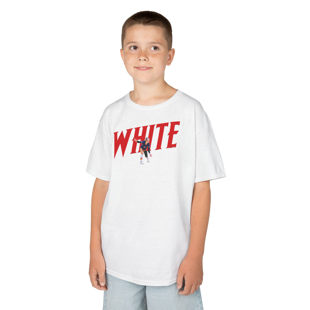 Kendall White Cursive Combo Colored Kids Tee
