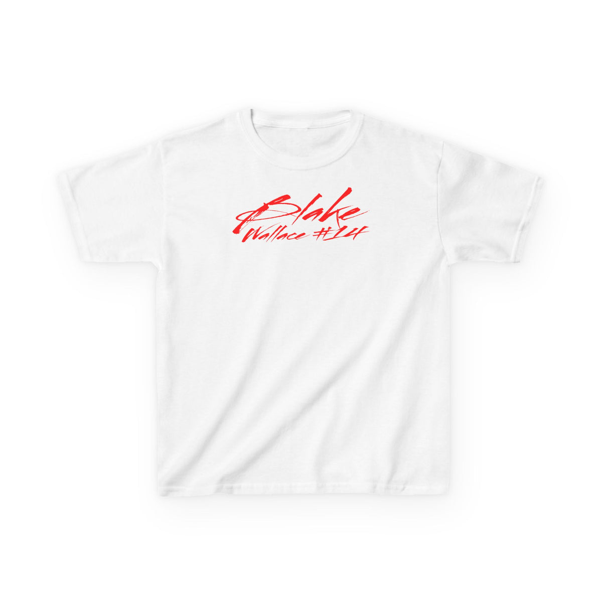 Blake Wallace Cursive Name & Number Kids Tee
