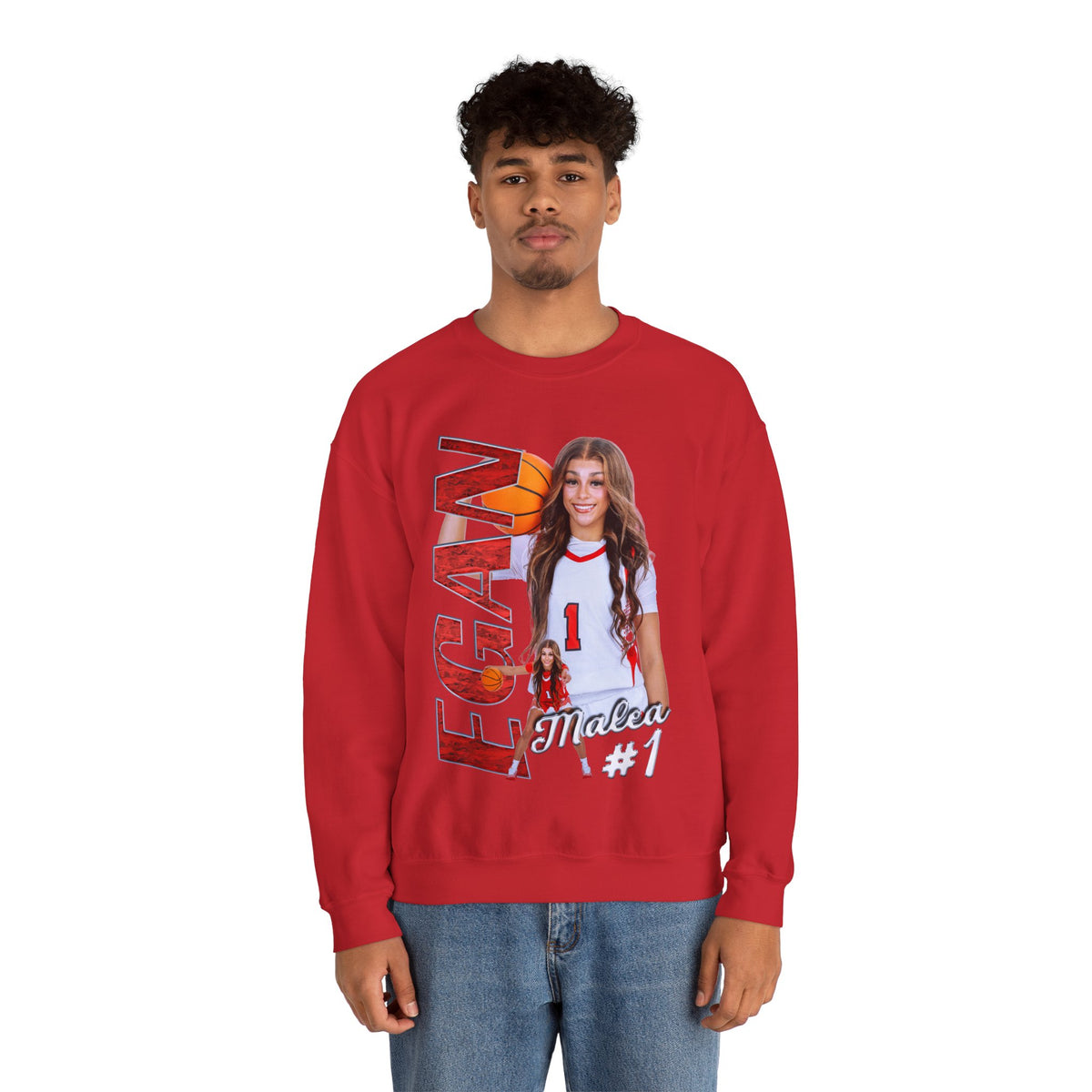 Malea Egan Vertical Name Crewneck Sweatshirt