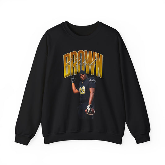 Malachi Brown Curved Combo Crewneck Sweatshirt