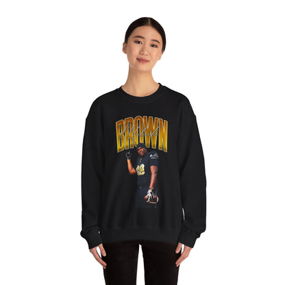 Malachi Brown Curved Combo Crewneck Sweatshirt