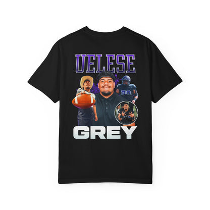 Uelese Grey Logo Front & Back Premium Tee