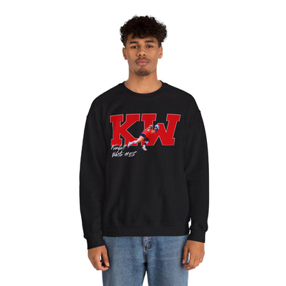 Kendall White Big Initials Crewneck Sweatshirt