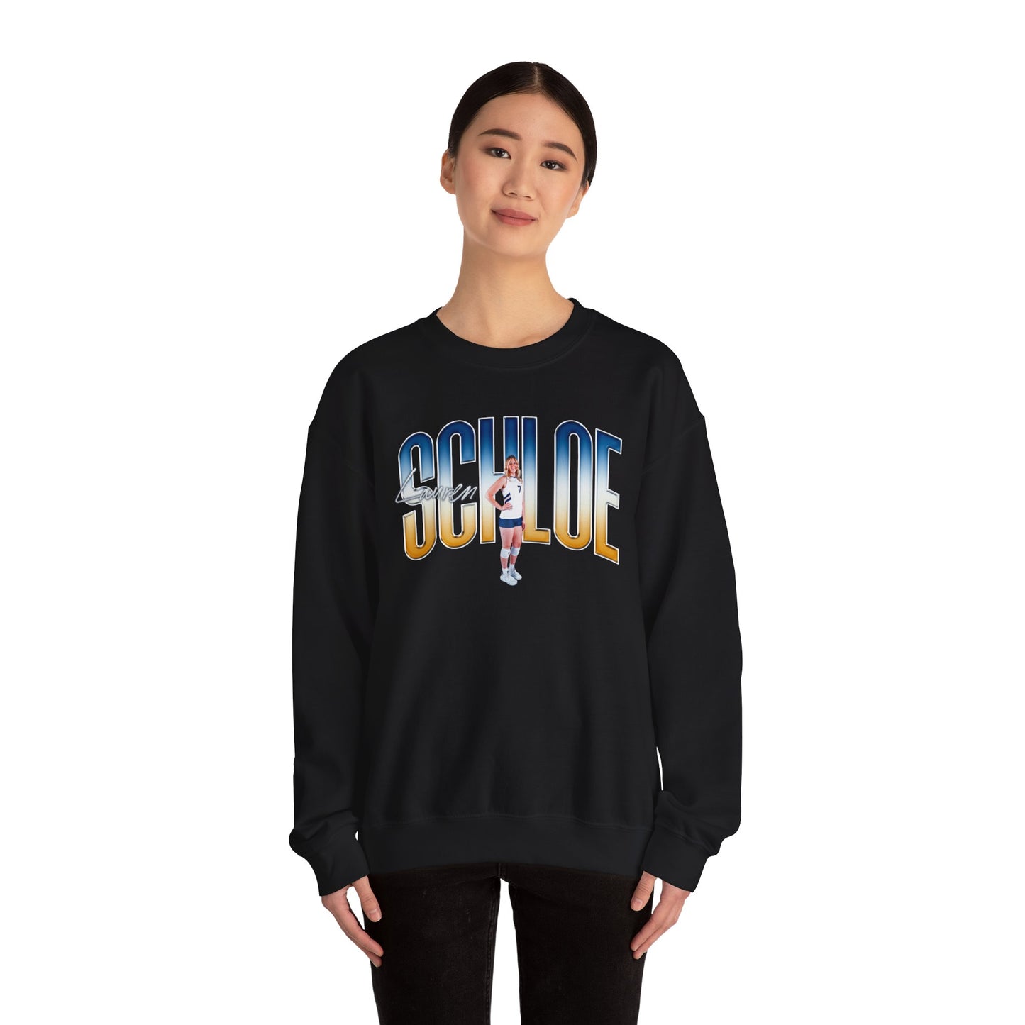 Lauren Schloe Curved Combo Colored Crewneck Sweatshirt