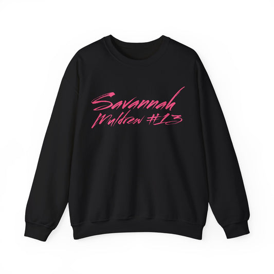 Savannah Muldrew Cursive Name & Number Crewneck Sweatshirt