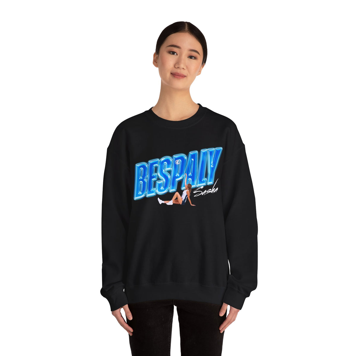 Sasha Bespaly Cursive Combo Colored Crewneck Sweatshirt