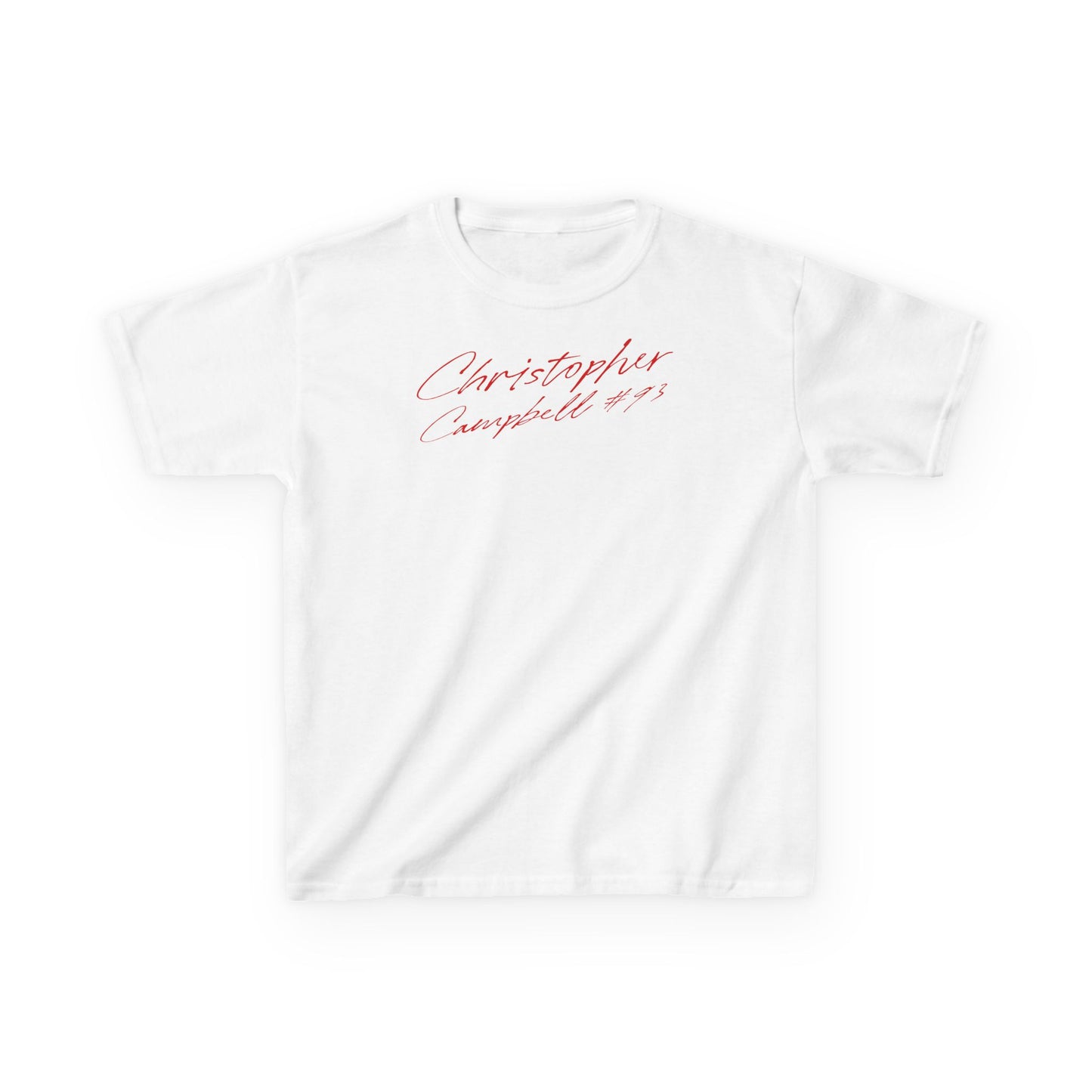 Christopher Campbell Cursive Name & Number Kids Tee
