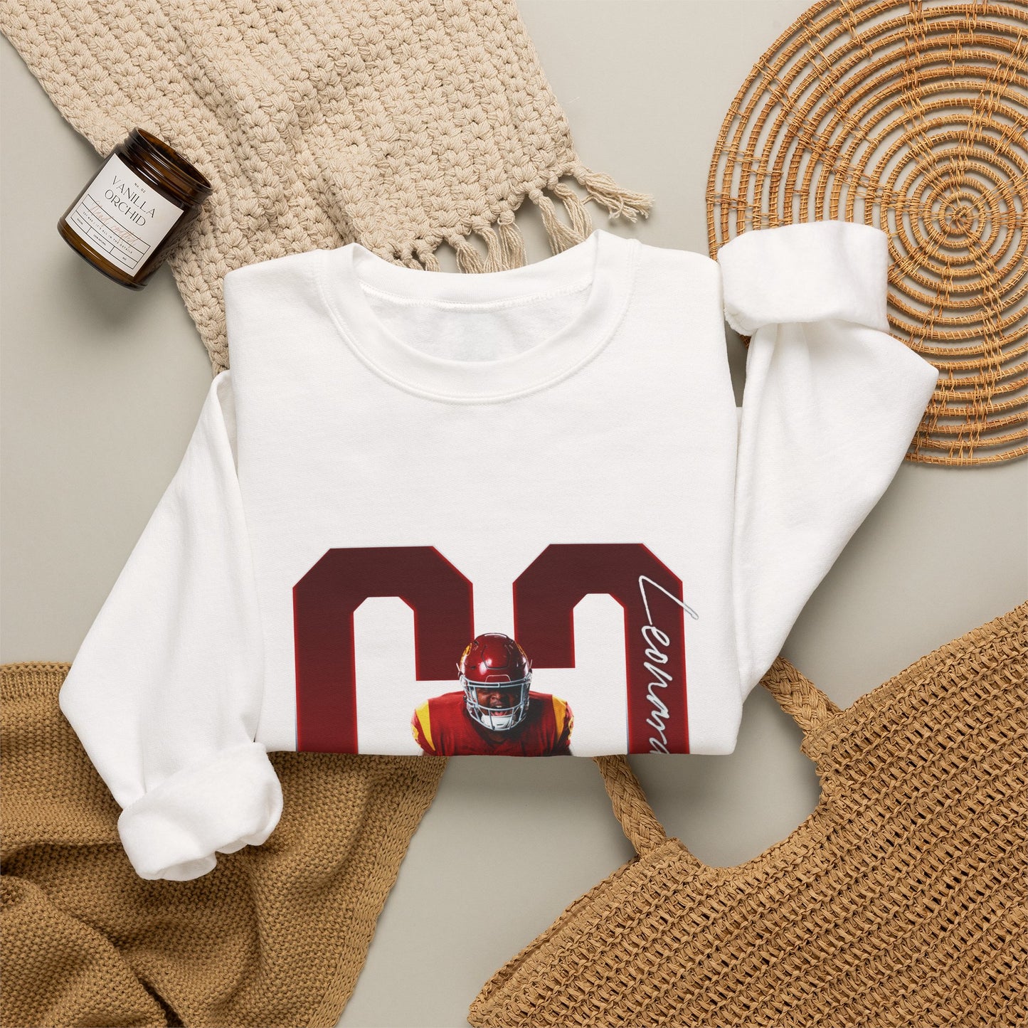 Travis Leonard Player Icon Number Crewneck Sweatshirt