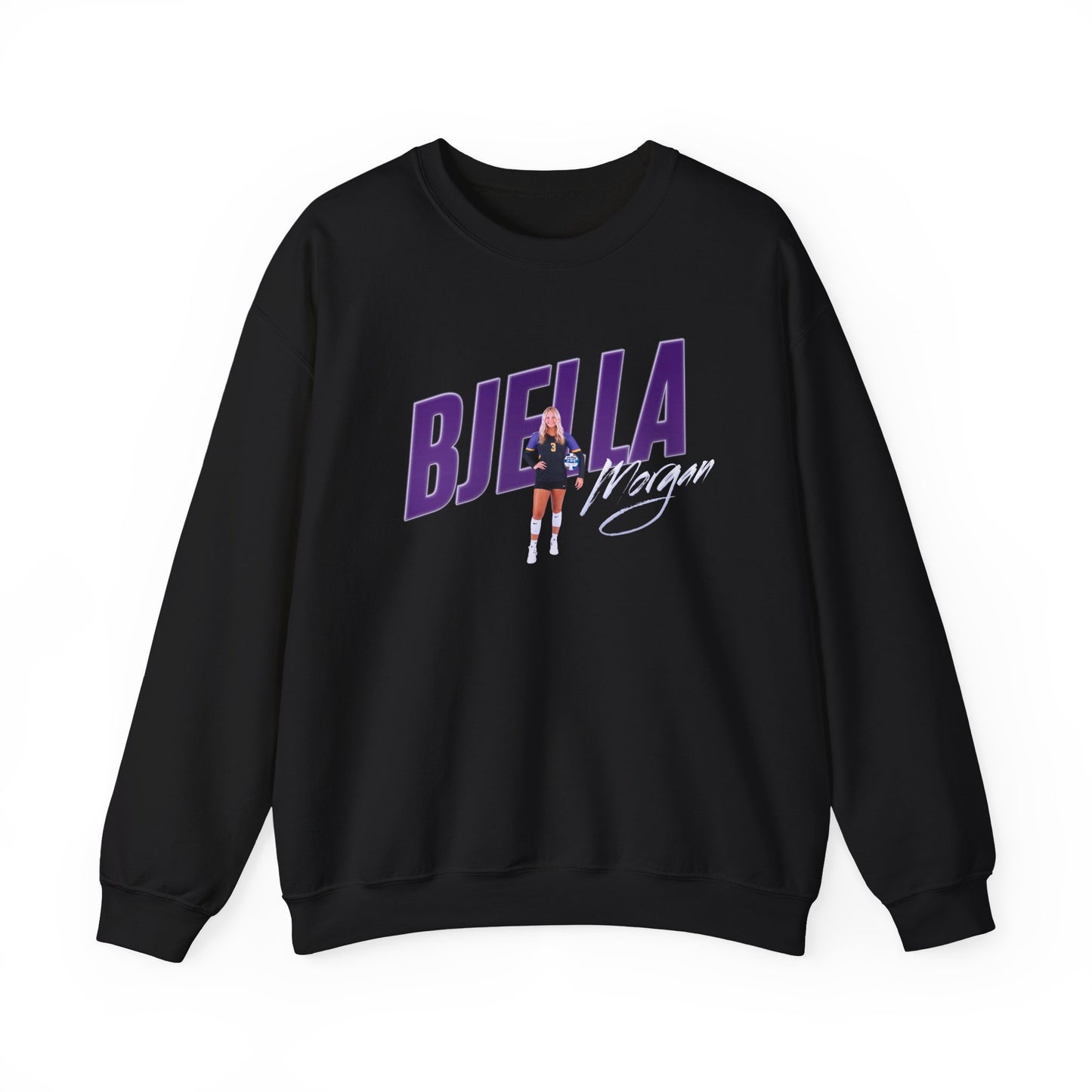 Morgan Bjella Cursive Combo Colored Crewneck Sweatshirt