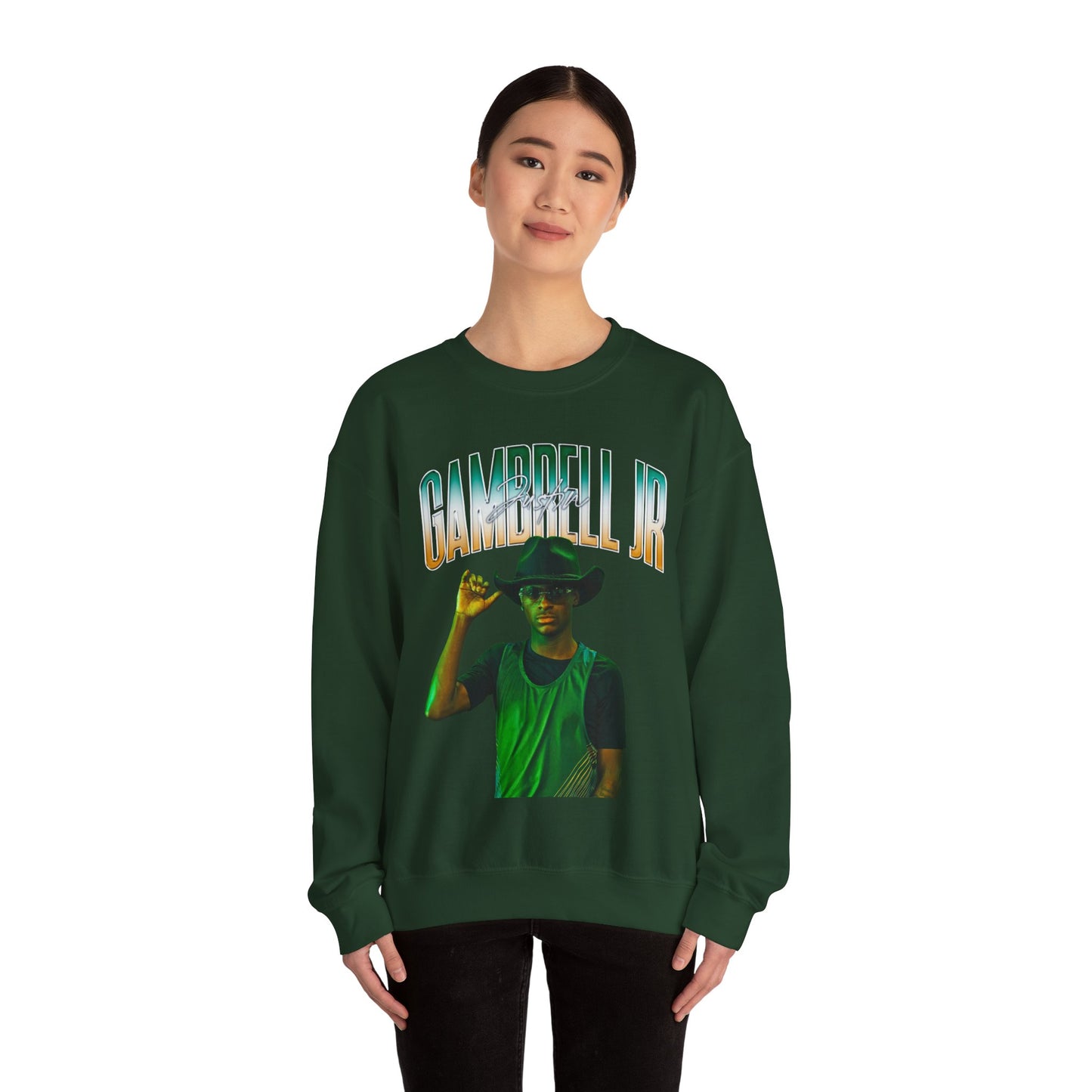 Justin Gambrell Jr. Curved Combo Colored Crewneck Sweatshirt