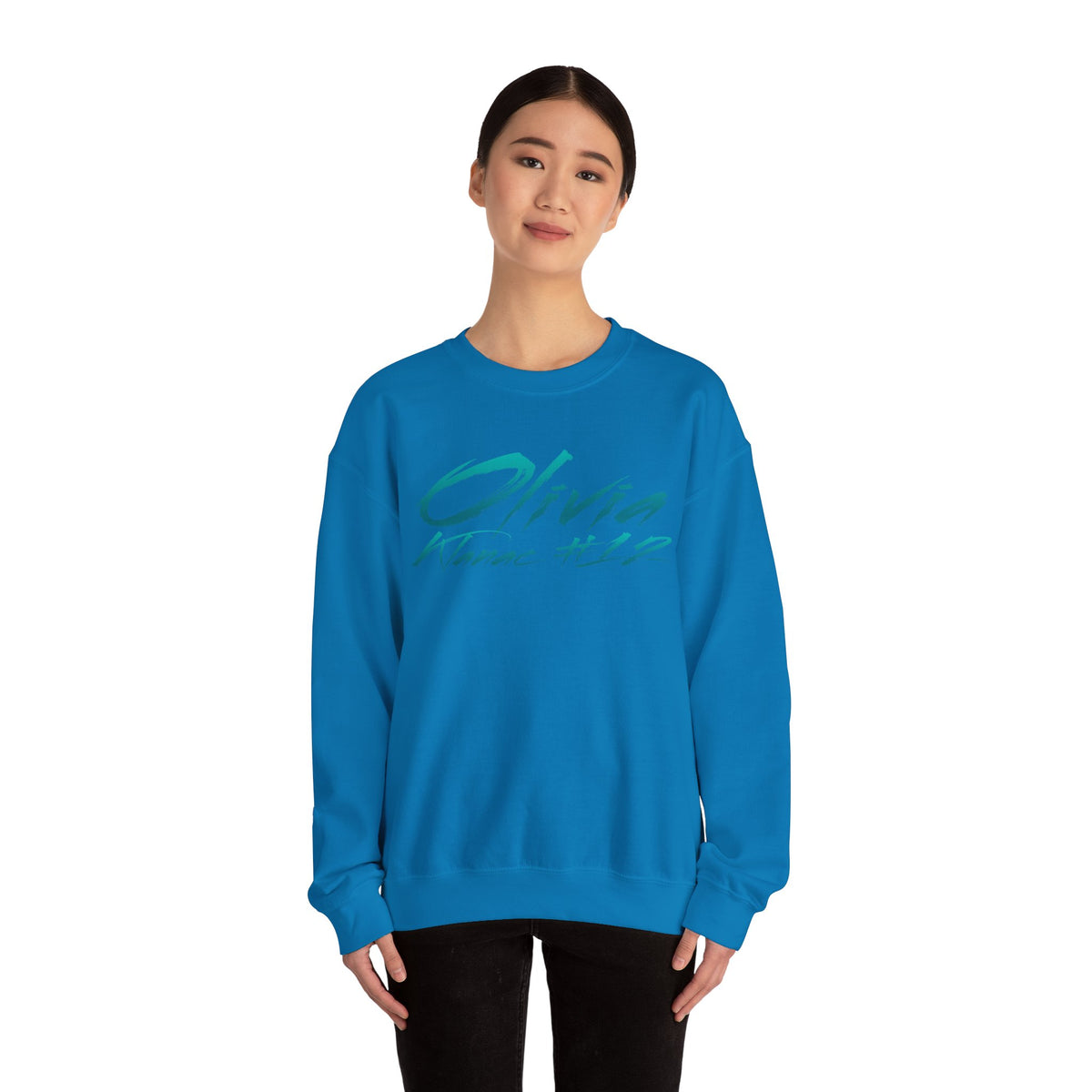 Olivia Klanac Cursive Name & Number Crewneck Sweatshirt