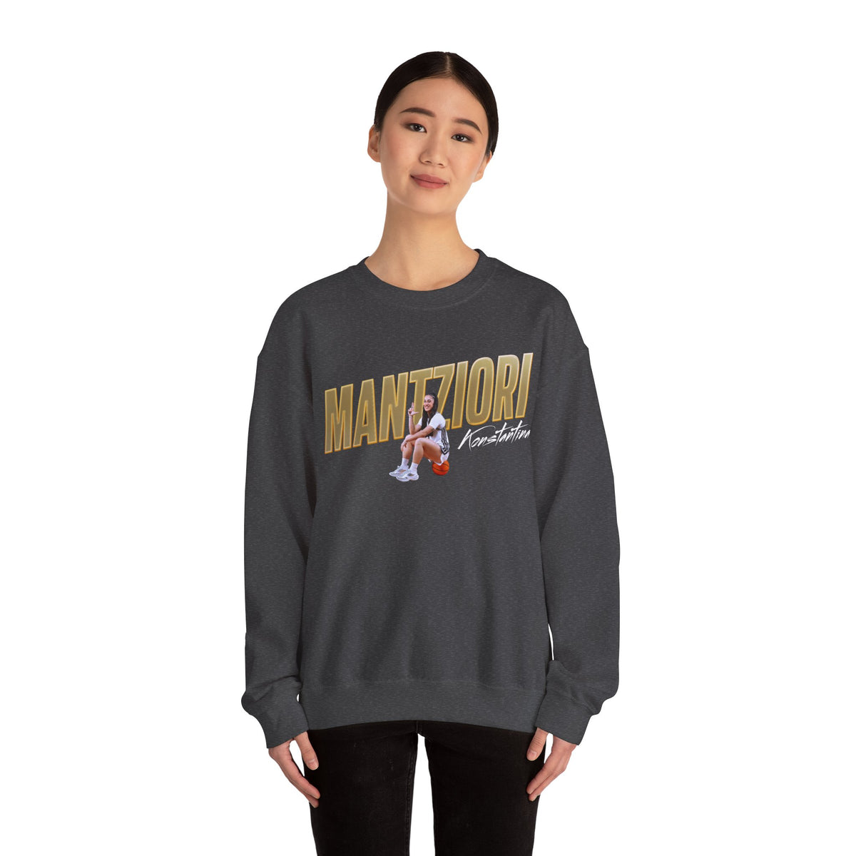 Konstantina Mantziori Cursive Combo Colored Crewneck Sweatshirt