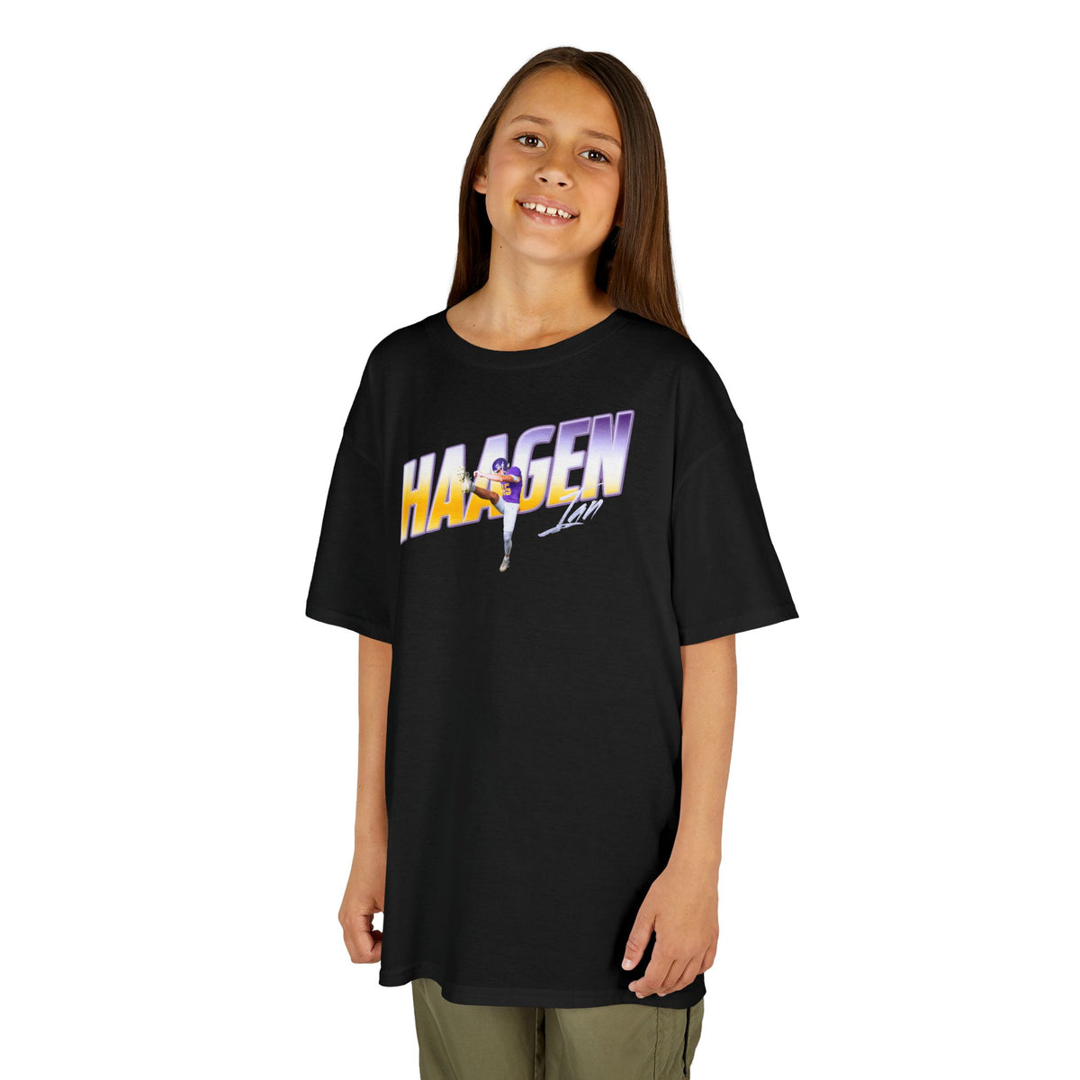 Ian Haagen Cursive Combo Colored Kids Tee
