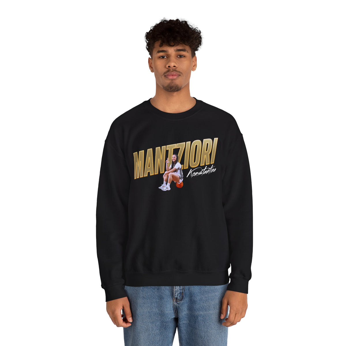 Konstantina Mantziori Cursive Combo Colored Crewneck Sweatshirt