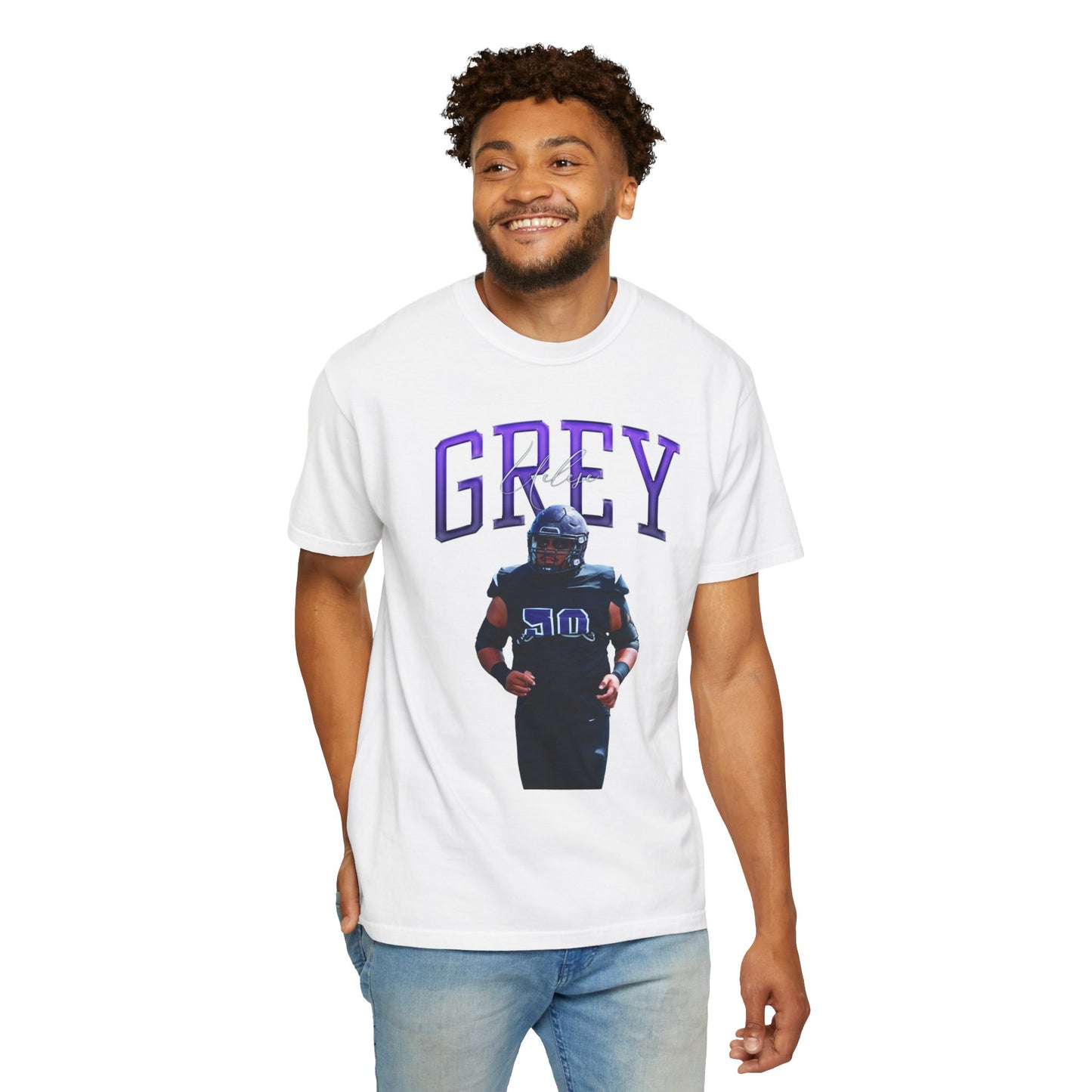 Uelese Grey Big Last Name Premium Tee