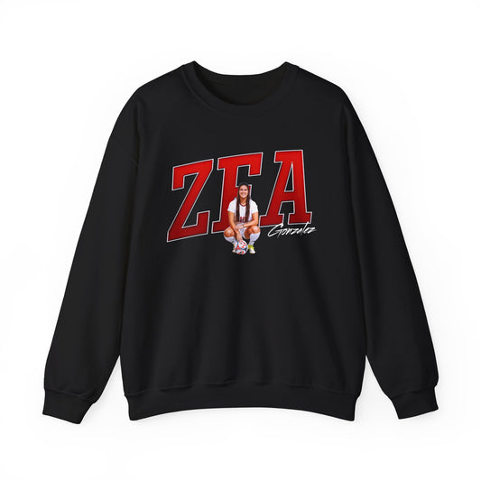 Zea Gonzalez Cursive Combo Colored Crewneck Sweatshirt