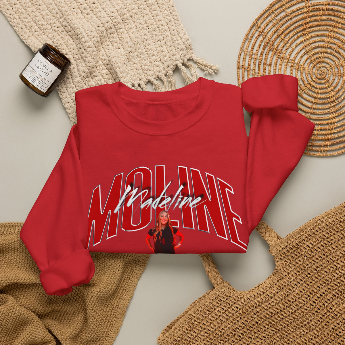 Madeline Moline Curved Combo Colored Crewneck Sweatshirt