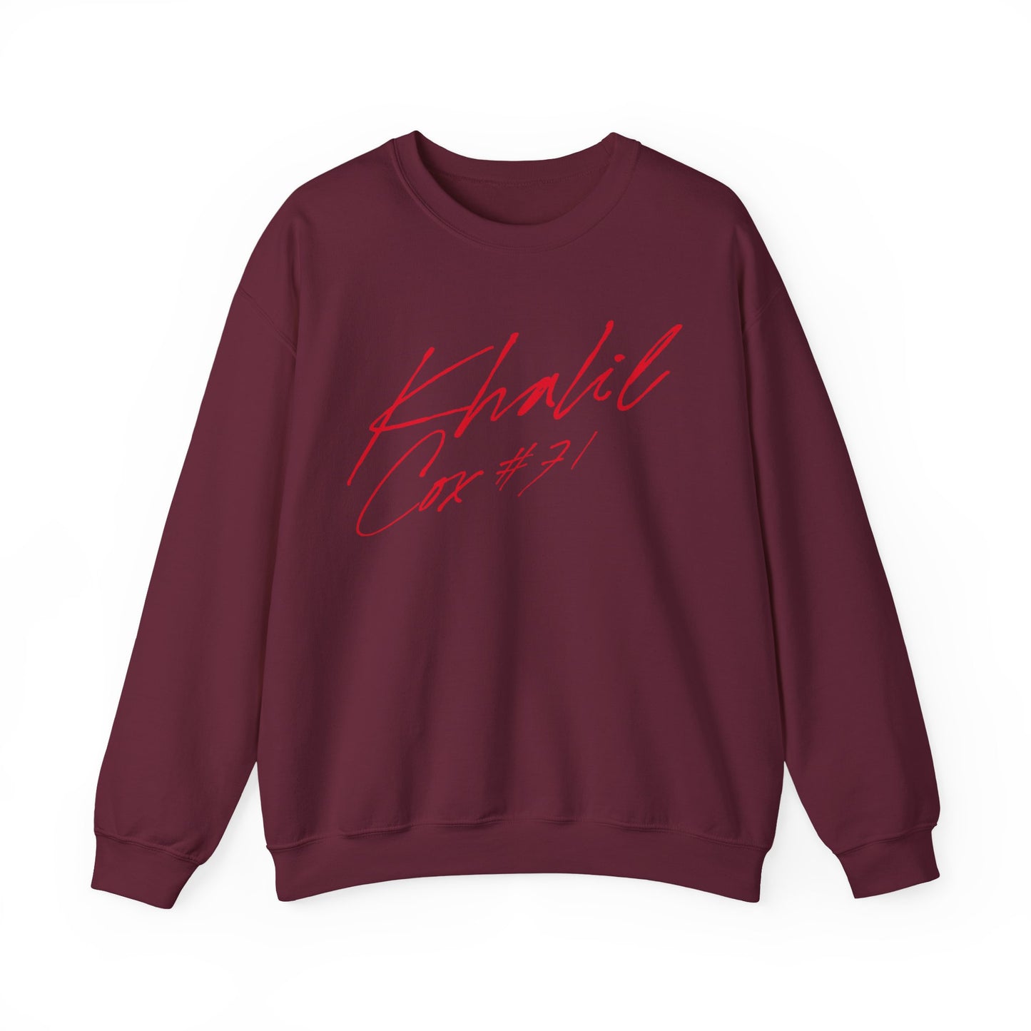 Khalil Cox Cursive Name & Number Crewneck Sweatshirt