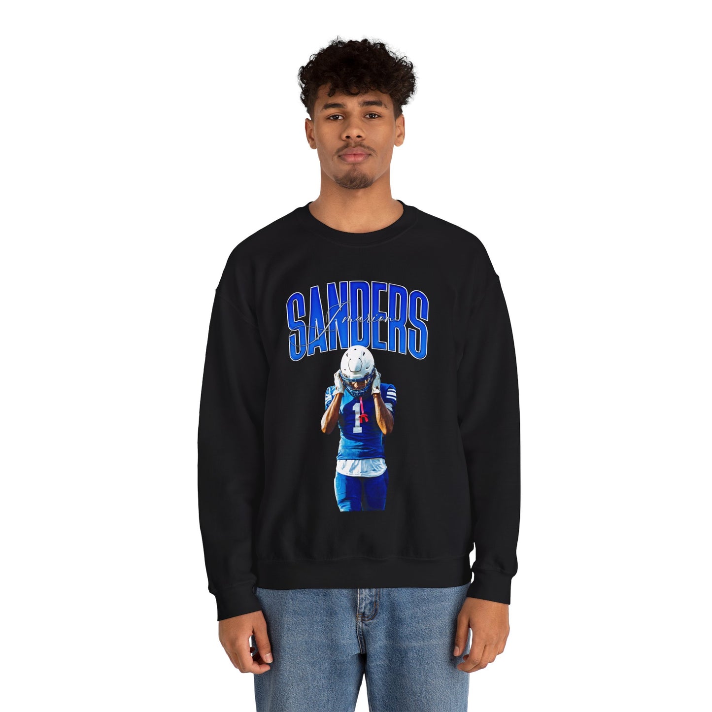 J'Marion Sanders Curved Combo Crewneck Sweatshirt