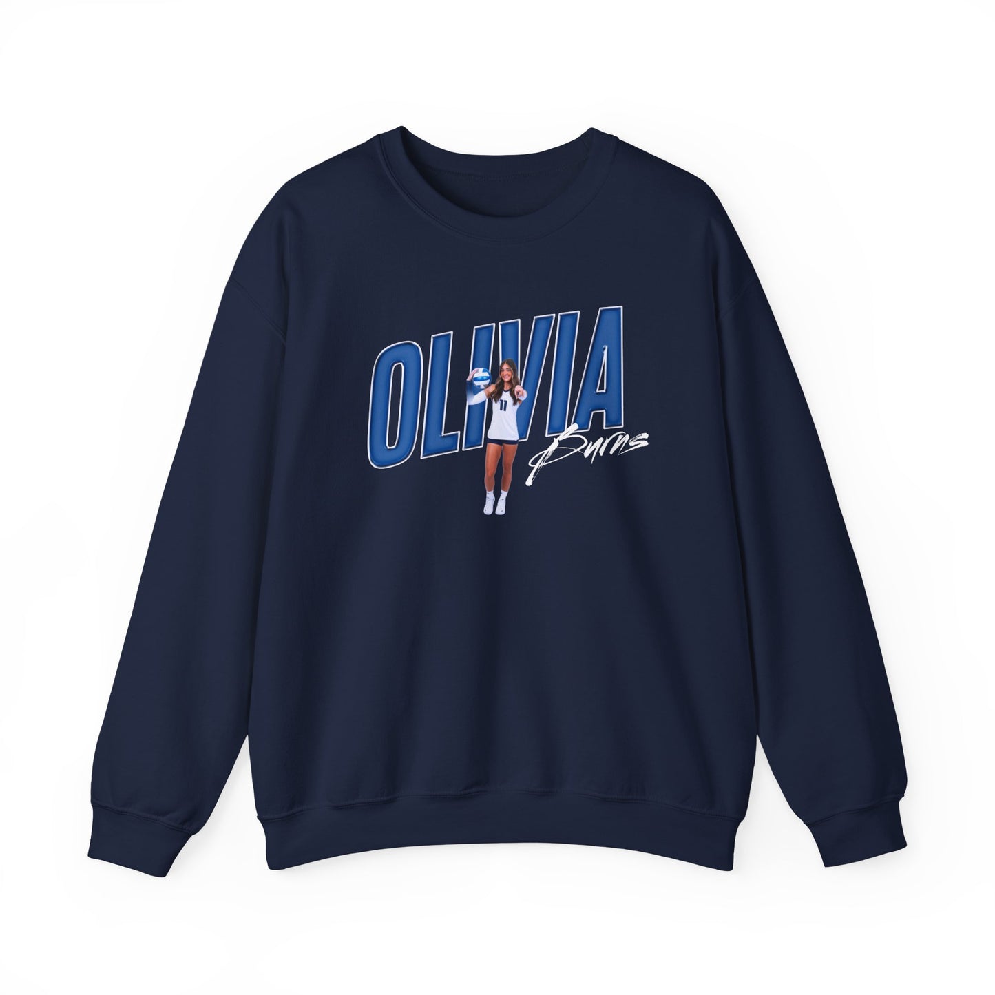 Olivia Burns Cursive Combo Colored Crewneck Sweatshirt
