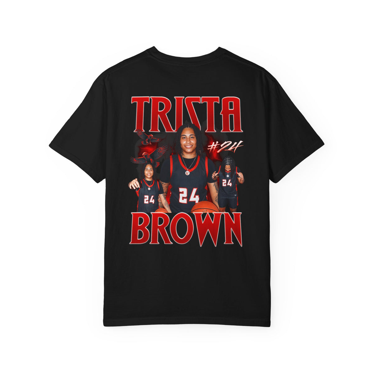 Trista Brown Logo Front & Back Premium Tee