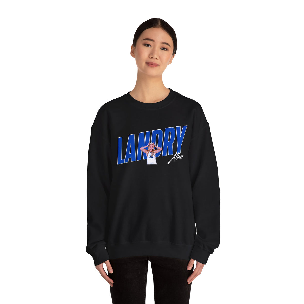 Landry Allen Cursive Combo Colored Crewneck Sweatshirt