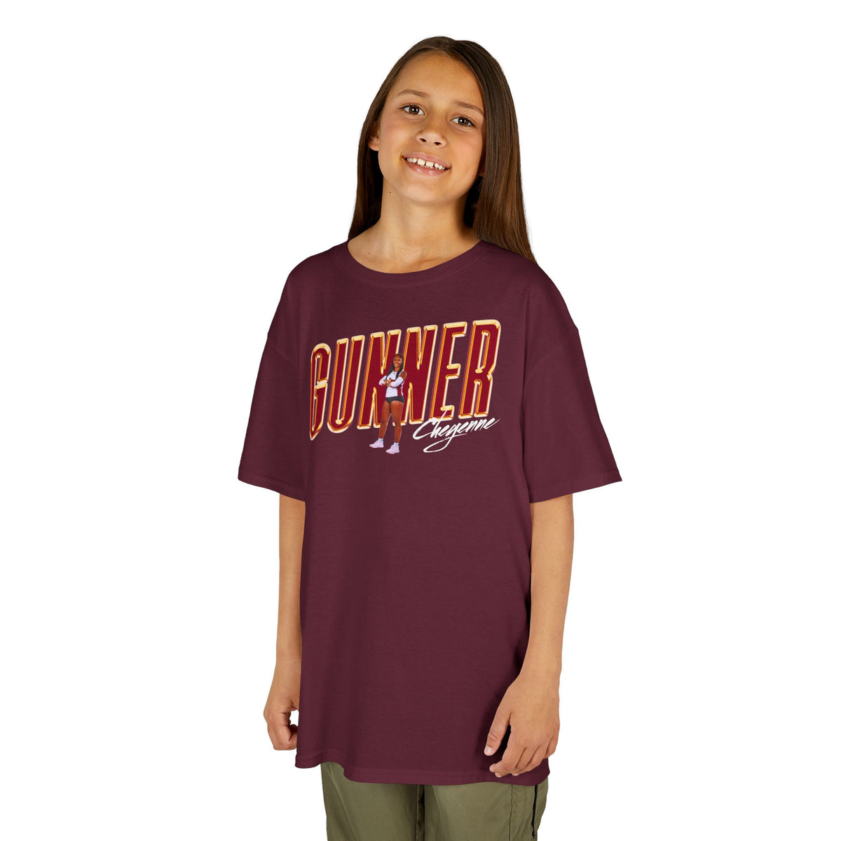 Cheyenne Gunner Cursive Combo Kids Tee