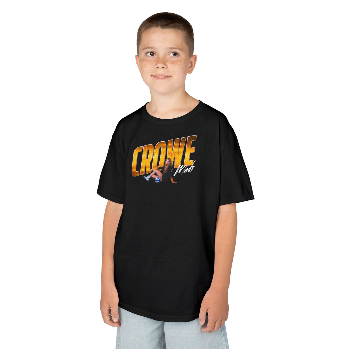 Madi Crowe Cursive Combo Colored Kids Tee