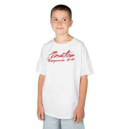 Preston Thompson Cursive Name & Number Kids Tee