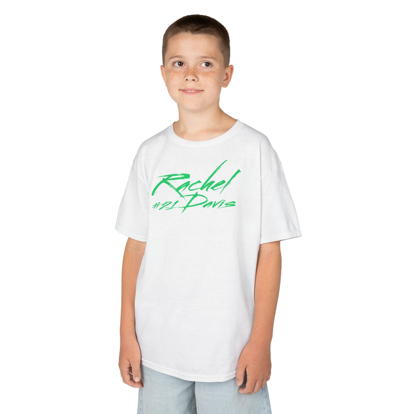 Rachel Davis Cursive Name & Number Kids Tee
