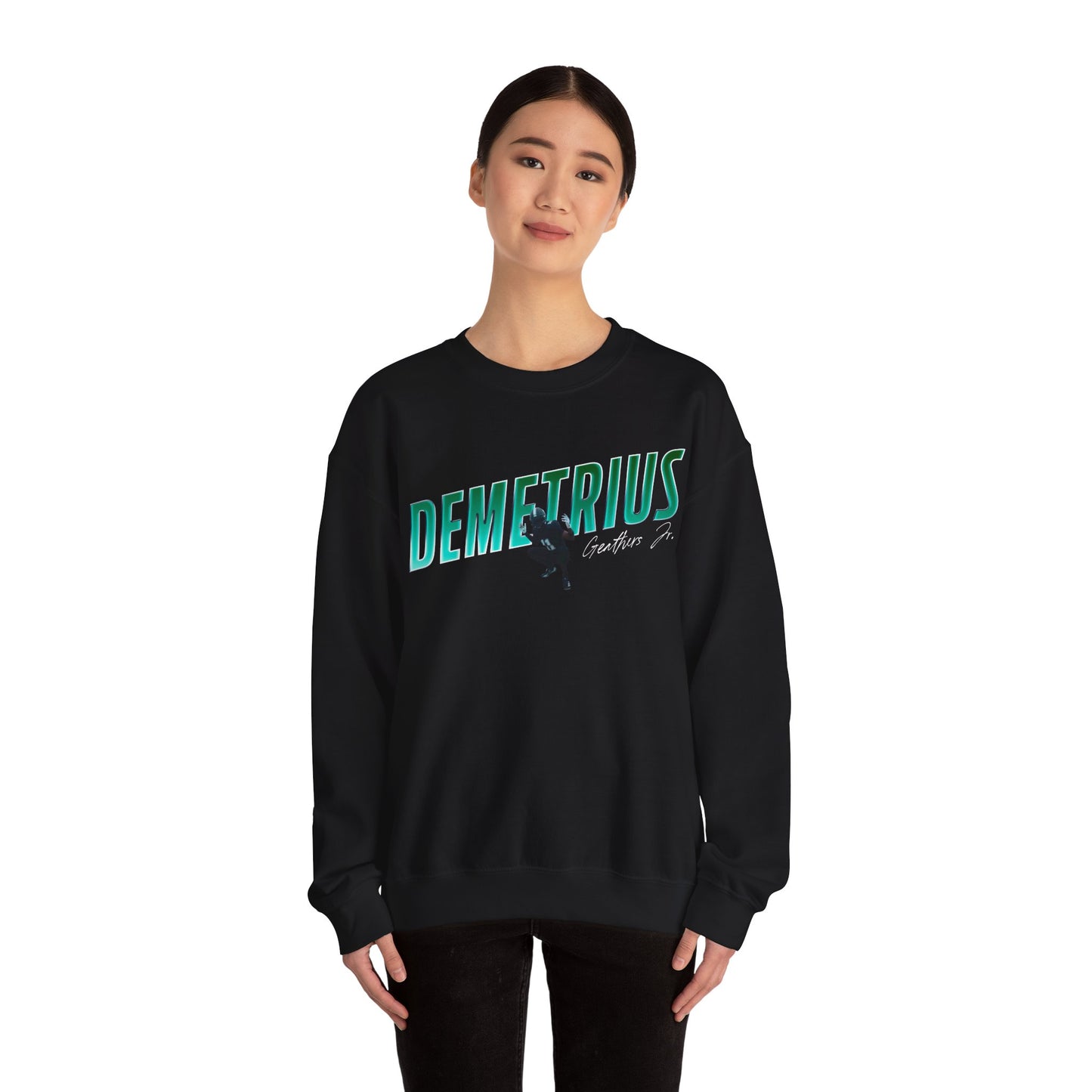Demetrius Geathers Jr. Cursive Combo Crewneck Sweatshirt