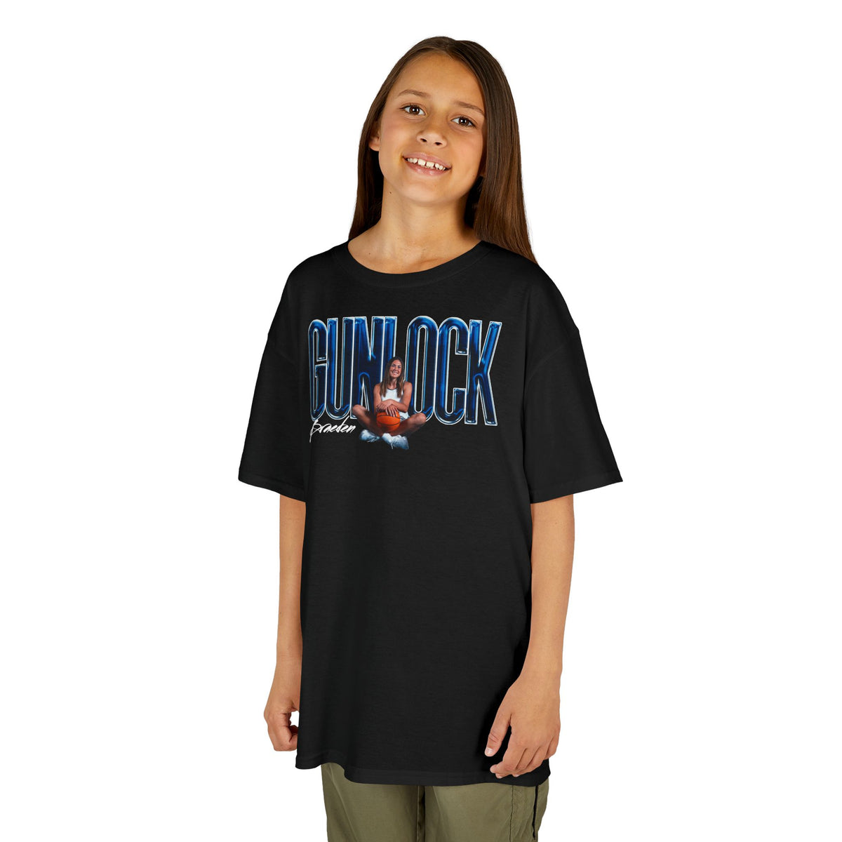 Braeden Gunlock Big Last Name Kids Tee