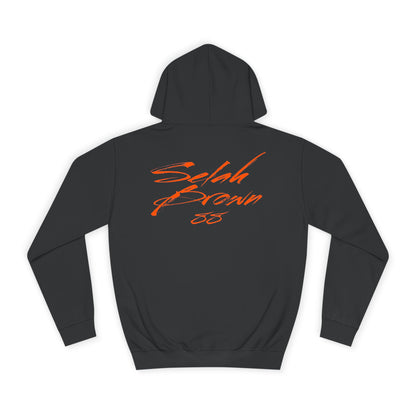 Selah Brown Cursive Name & Number Premium Hoodie