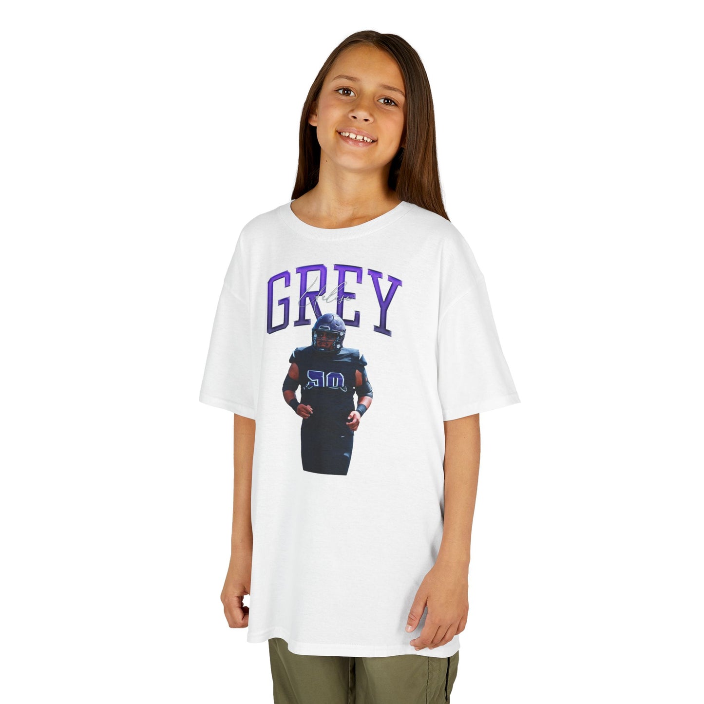 Uelese Grey Big Last Name Kids Tee
