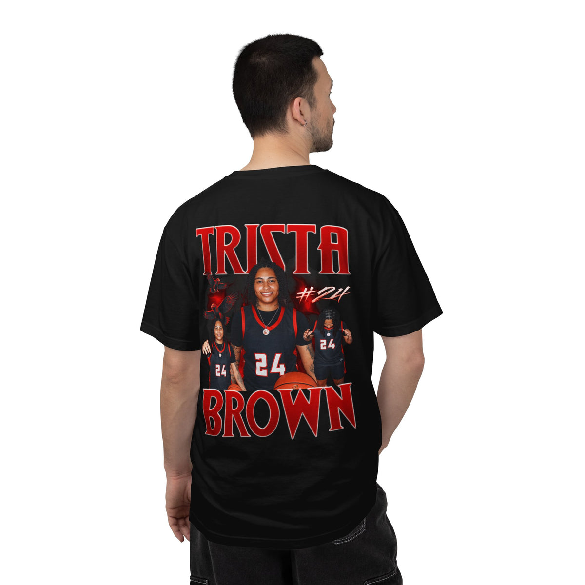 Trista Brown Logo Front & Back Premium Tee