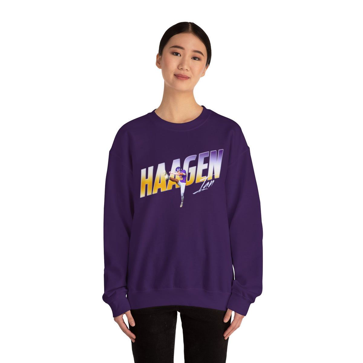 Ian Haagen Cursive Combo Colored Crewneck Sweatshirt