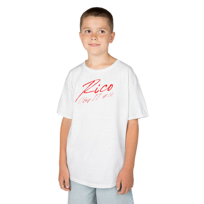 Rico Clay II Cursive Name & Number Kids Tee