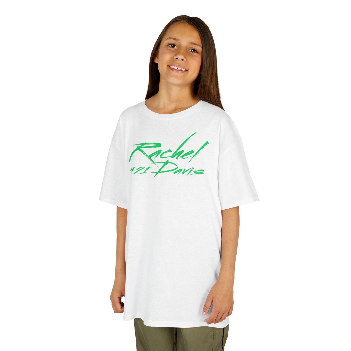 Rachel Davis Cursive Name & Number Kids Tee