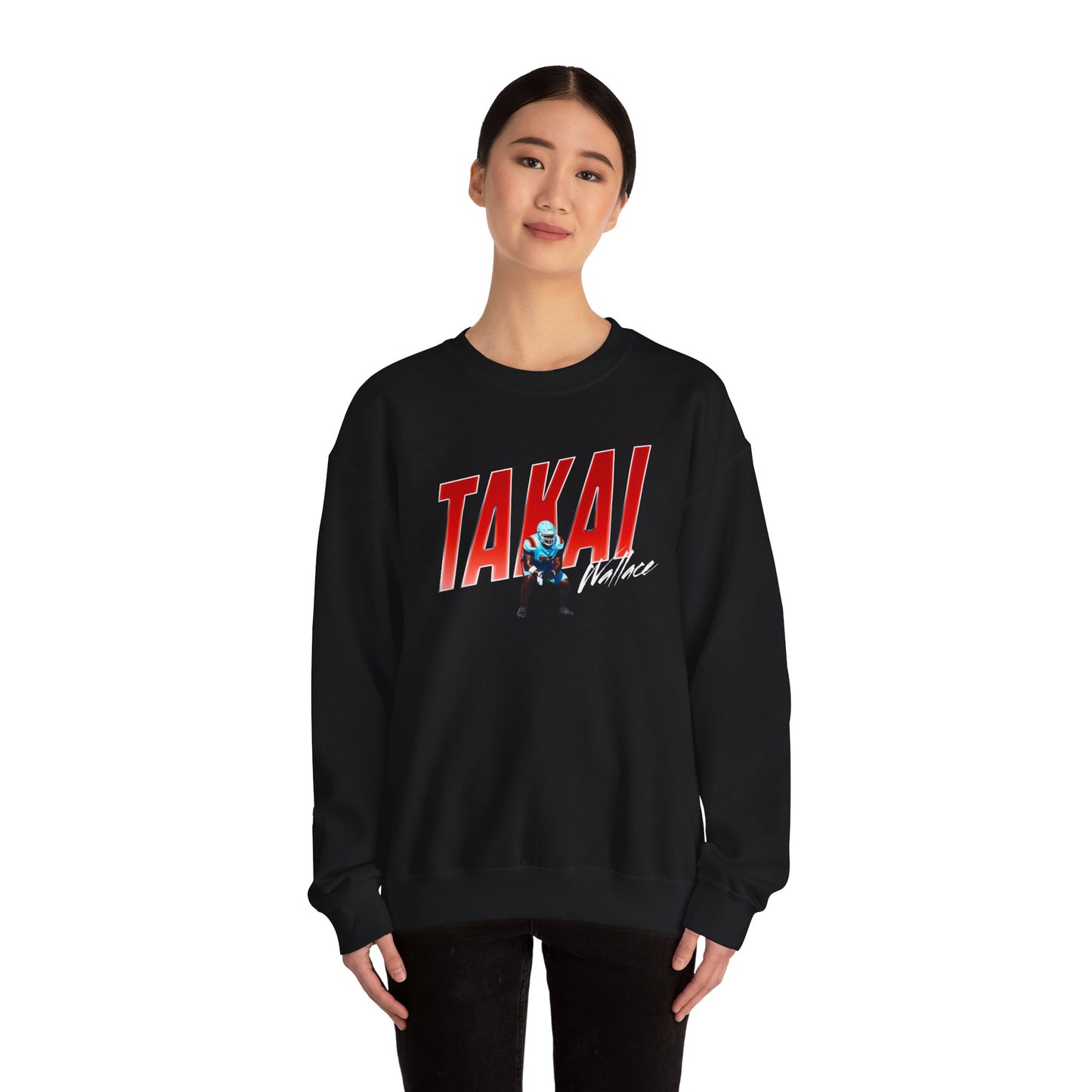 Takai Wallace Cursive Combo Crewneck Sweatshirt