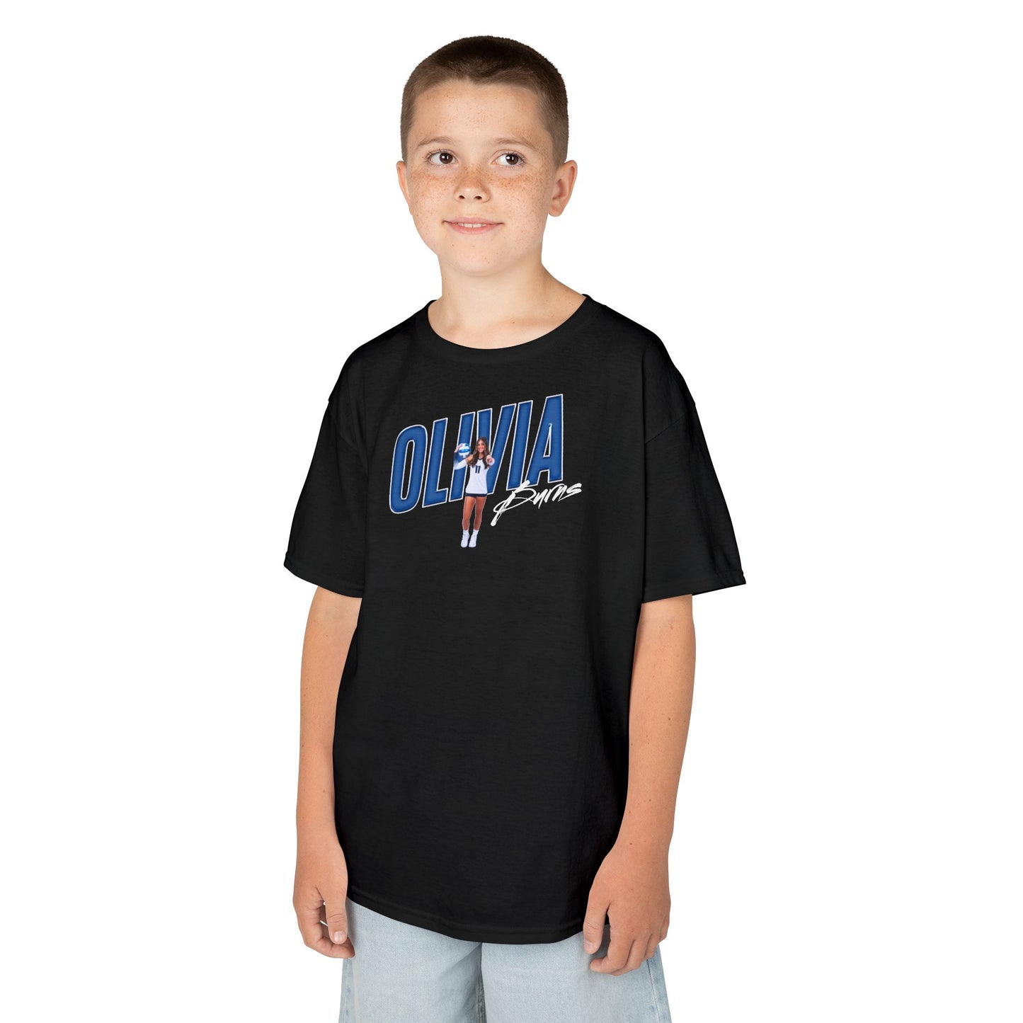 Olivia Burns Cursive Combo Colored Kids Tee