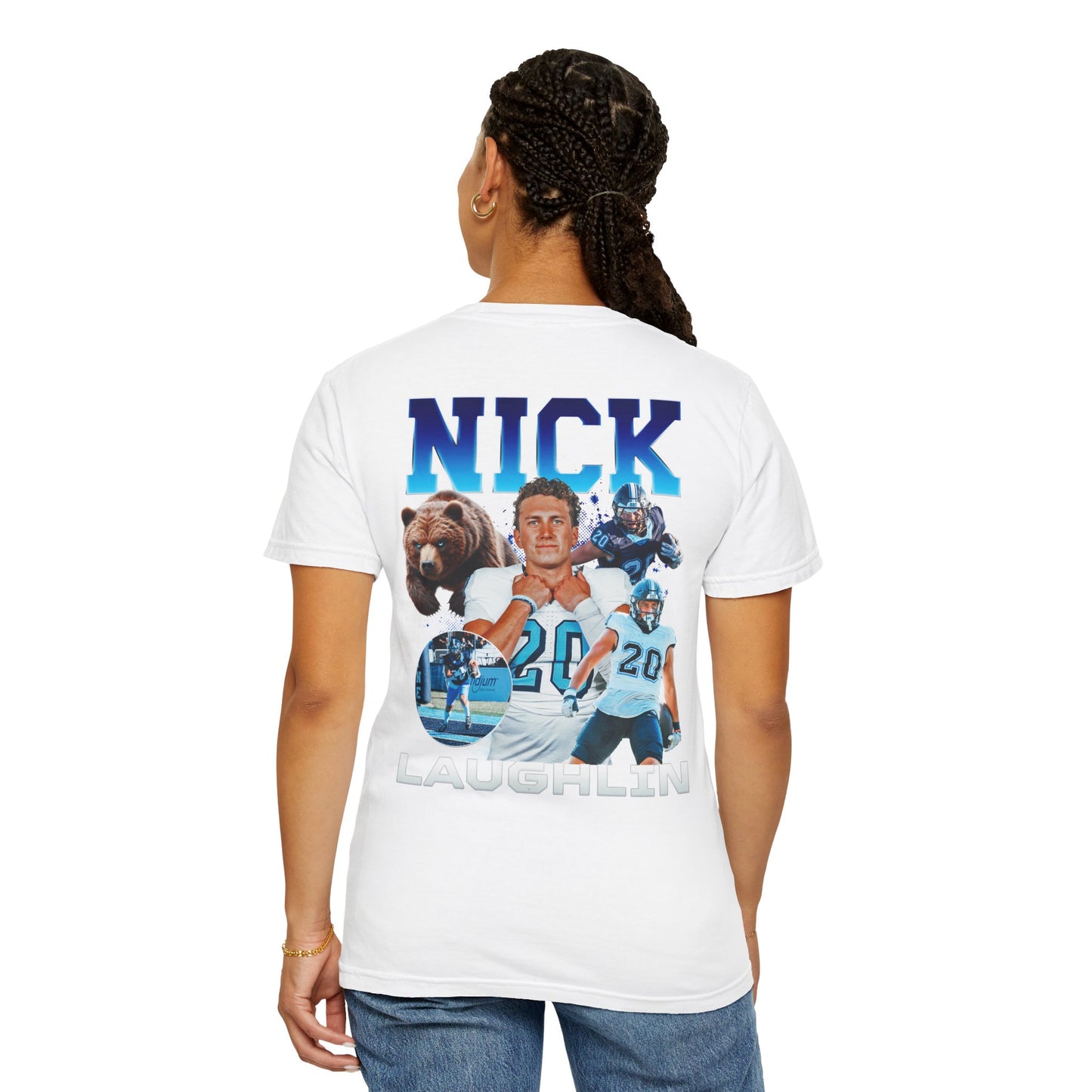 Nick Laughlin Logo Front & Back Premium Tee