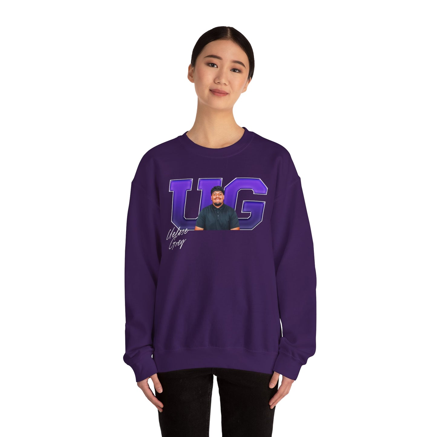 Uelese Grey Big Initials Crewneck Sweatshirt