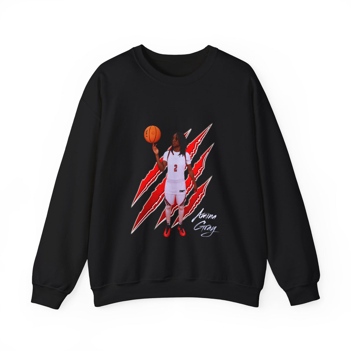 Amina Gray Claw Marks Crewneck Sweatshirt