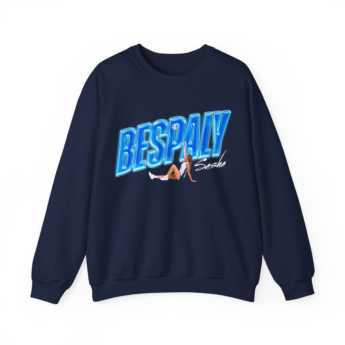 Sasha Bespaly Cursive Combo Colored Crewneck Sweatshirt