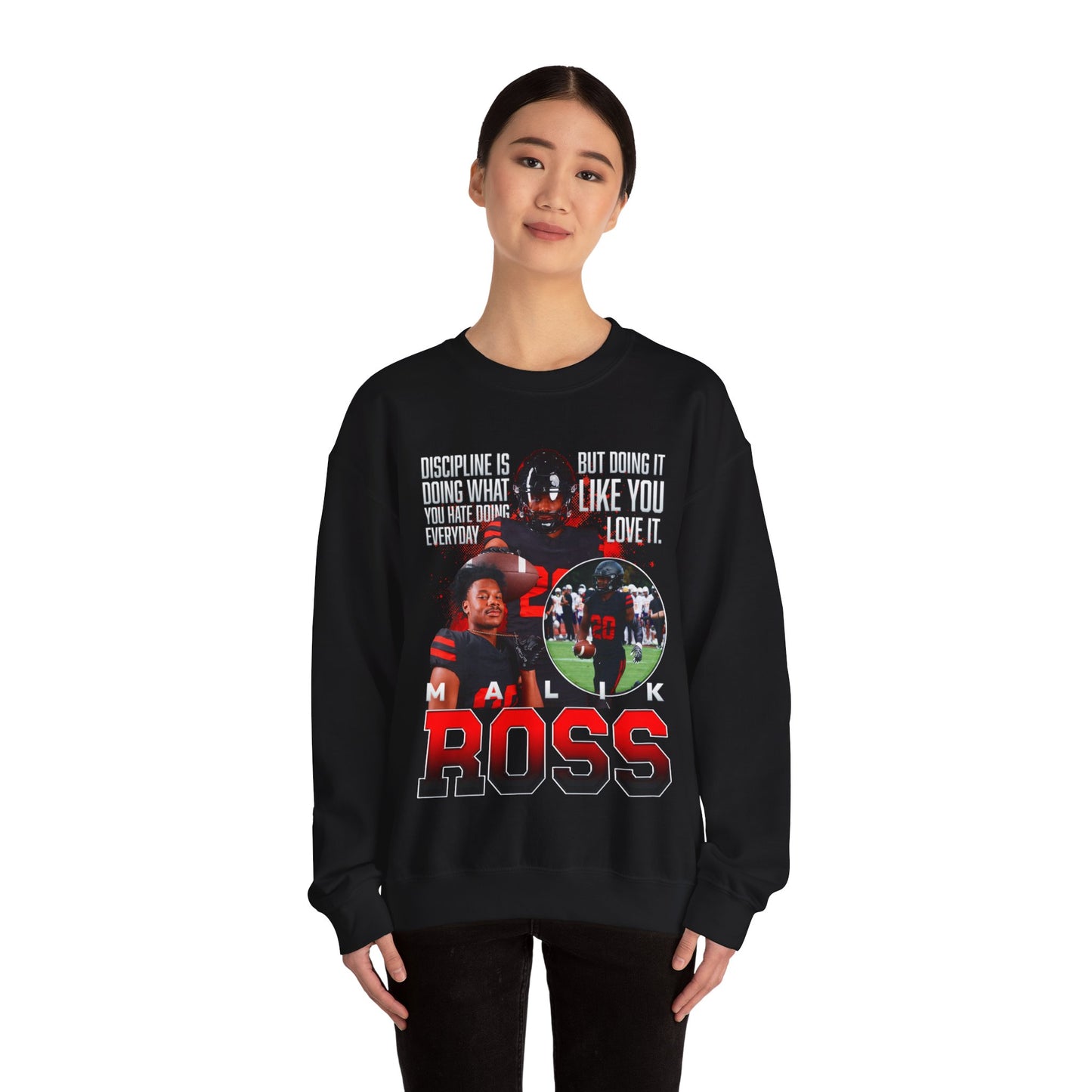 Malik Ross Featured Quote Crewneck Sweatshirt