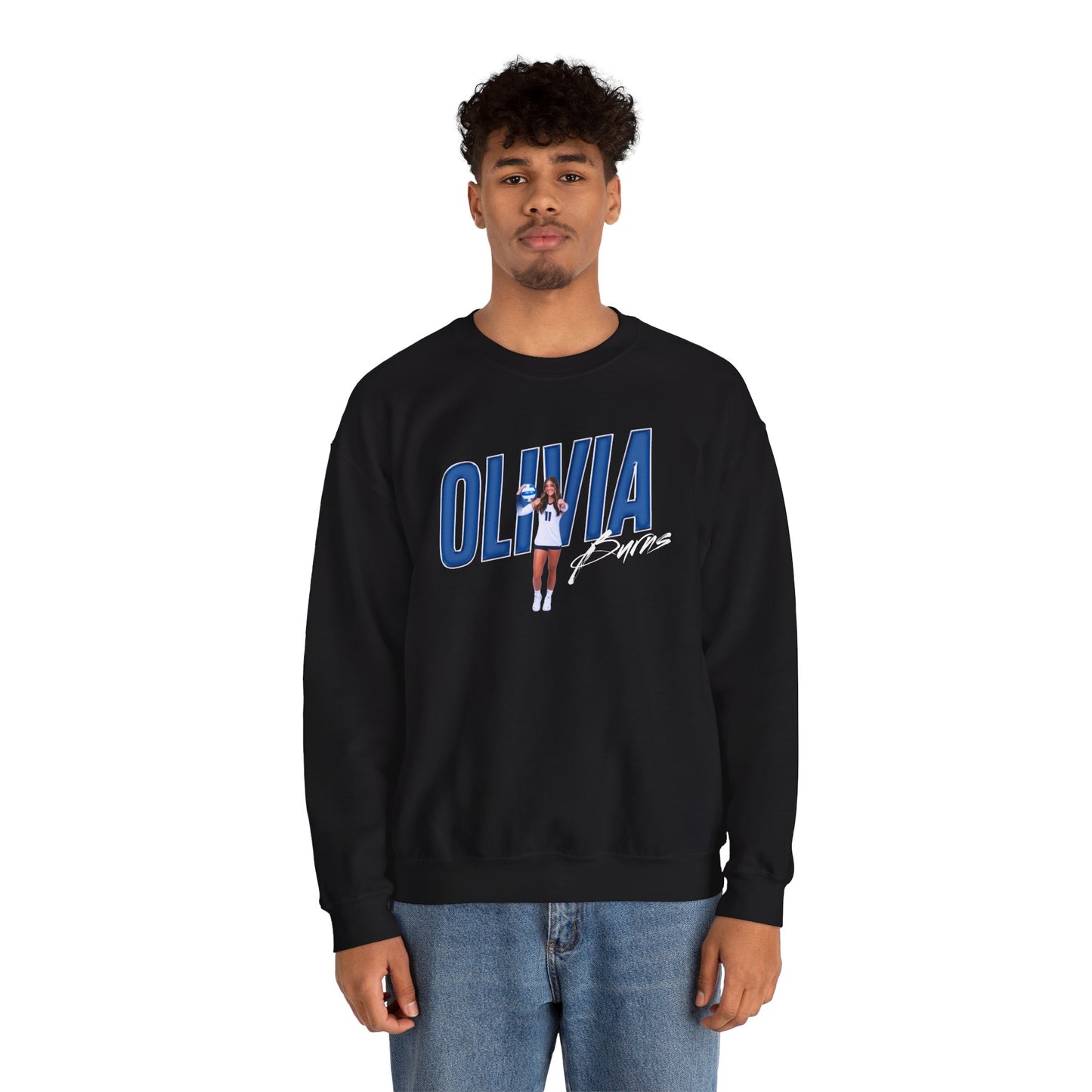 Olivia Burns Cursive Combo Colored Crewneck Sweatshirt